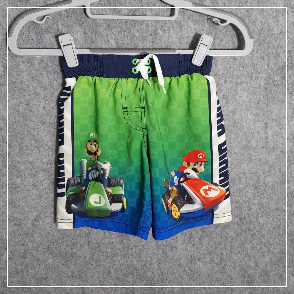 Nintendo Boys‎ XS 4 5 Swim Trunks Mario Kart Shorts Beach Pool UPF 50 Comfort